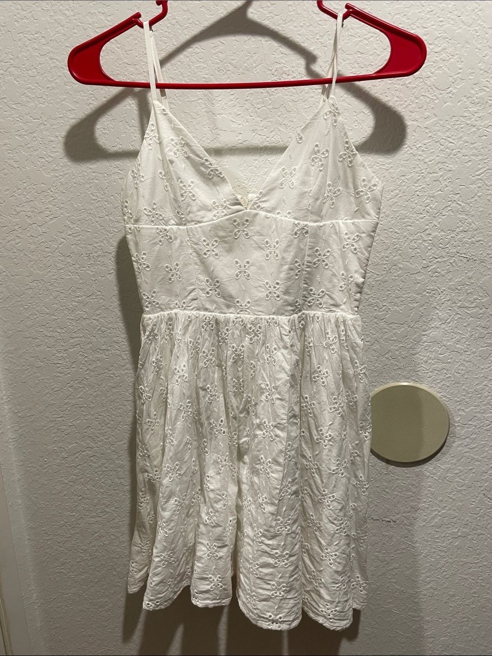 Forever 21 White Eyelet Spaghetti Strap Mini Dress